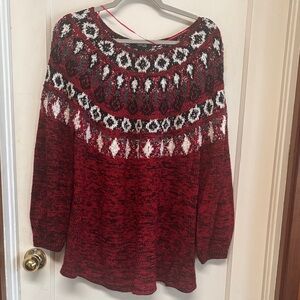 Style & Co. Red and Black Knit Sweater